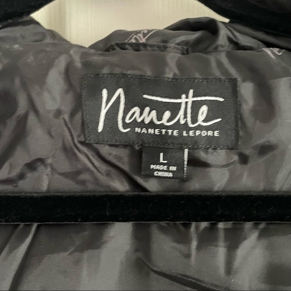 Nanette Lepore Women's Quilted Mid-Length Puffer Coat Jacket W/ Foldover Hood L - Picture 8 of 12